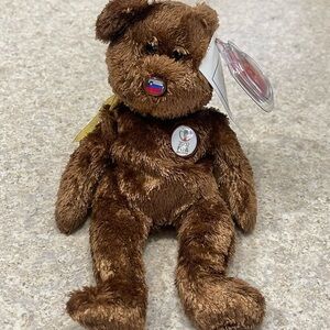 Ty Beanie Baby CHAMPION Bear 2002 SLOVENIA  FIFA World Cup Vintage Plush Animal